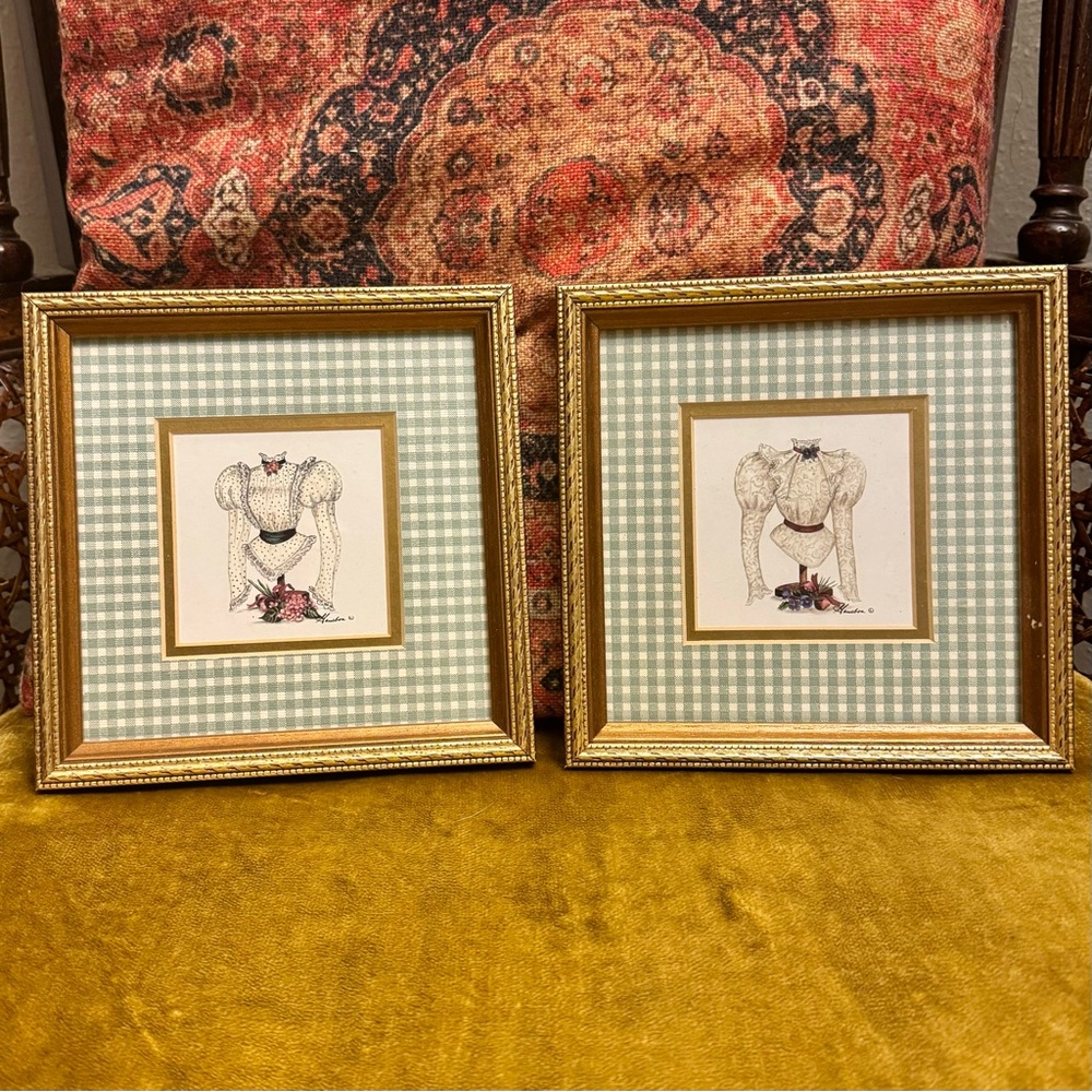 Set of 2 Vintage Consuelo Gamboa Small Lithographic Art Prints
